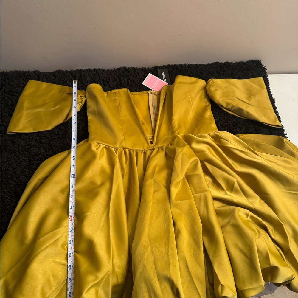 Pretty little thing Chartreuse ball dress - Picture 7 of 16